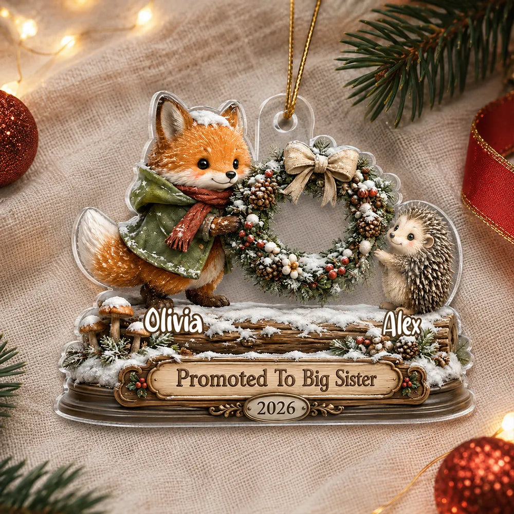 Personalized Acrylic Christmas Ornament for Sister Family Gift