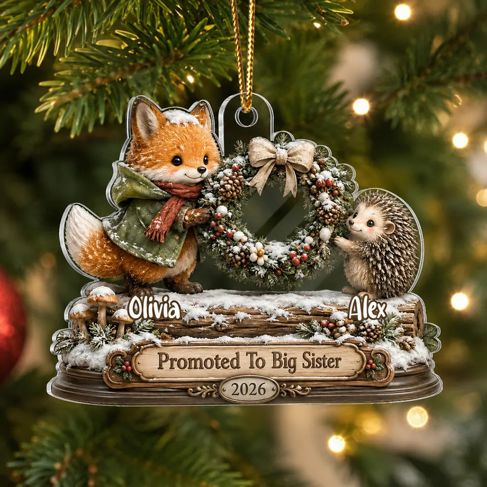Personalized Acrylic Christmas Ornament for Sister Family Gift