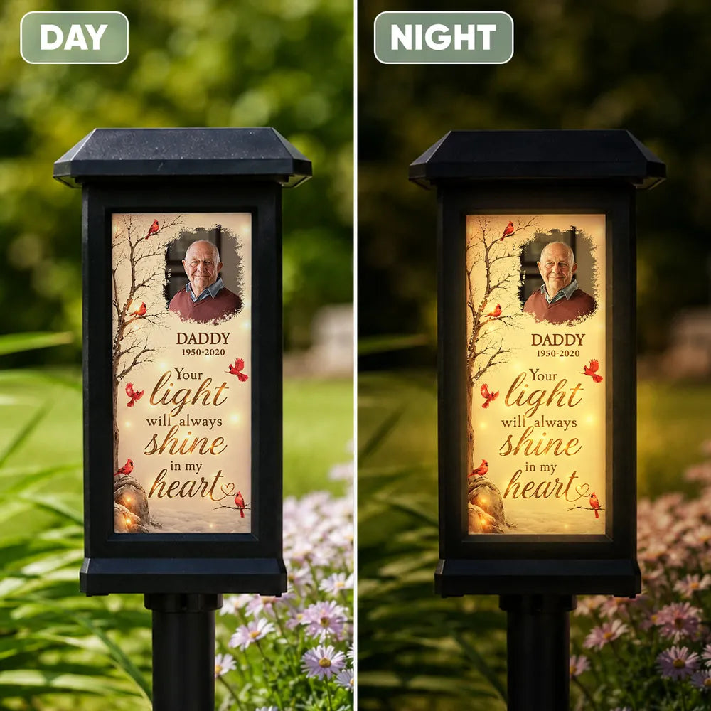 Personalized Solar Garden Stake Light for Dad | Sympathy Gift