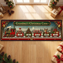 Load image into Gallery viewer, Personalized Snowy Christmas Train Doormat Unique Gift for Grandma
