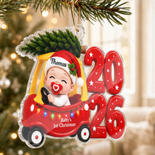 Load image into Gallery viewer, Personalized Baby's First Christmas Acrylic Ornament Keepsake
