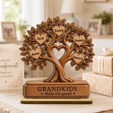 Load image into Gallery viewer, Personalized 2-Layer Wooden Family Tree Plaque Gift for Grandparents
