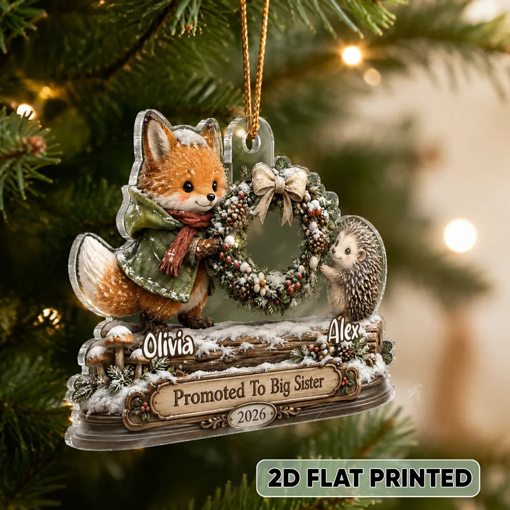 Personalized Acrylic Christmas Ornament for Sister Family Gift