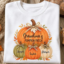 Load image into Gallery viewer, Personalized Classic Tee Watercolor Pumpkin Gift for Grandma
