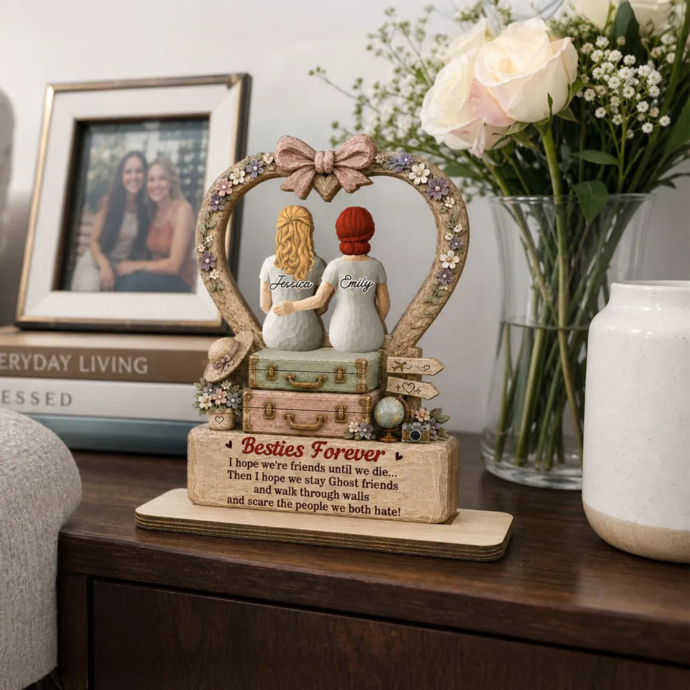 Personalized 2-Layer Wooden Plaque Gift for Best Friend
