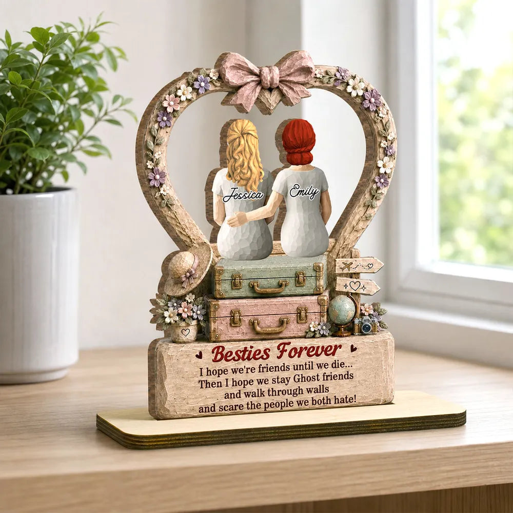 Personalized 2-Layer Wooden Plaque Gift for Best Friend