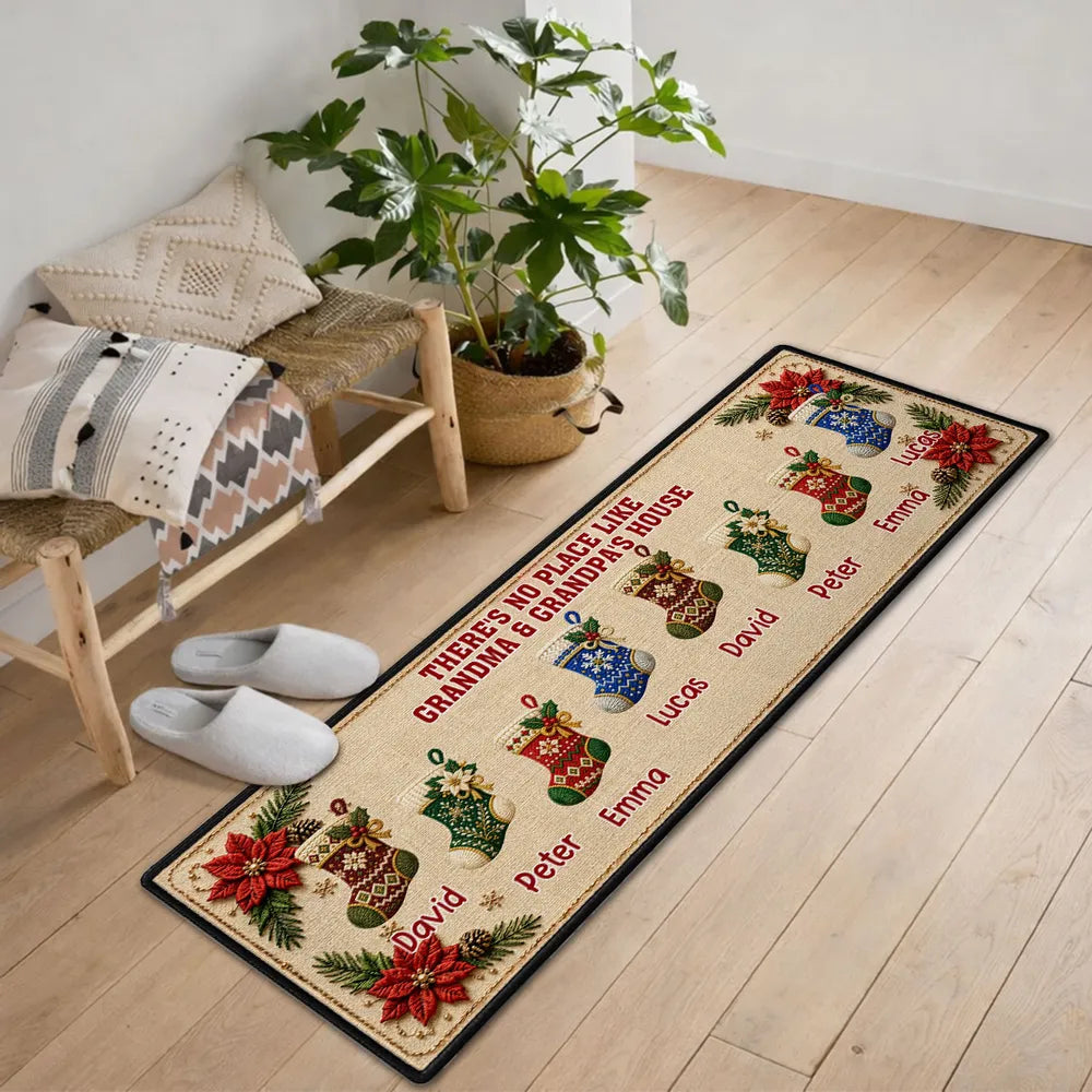 Personalized Christmas Doormat for Grandma's Family Welcome