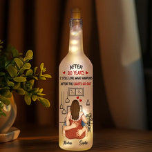 Load image into Gallery viewer, Personalized Bottle Lamp for Couple with Embracing Design - Romantic Amber Decor Gift

