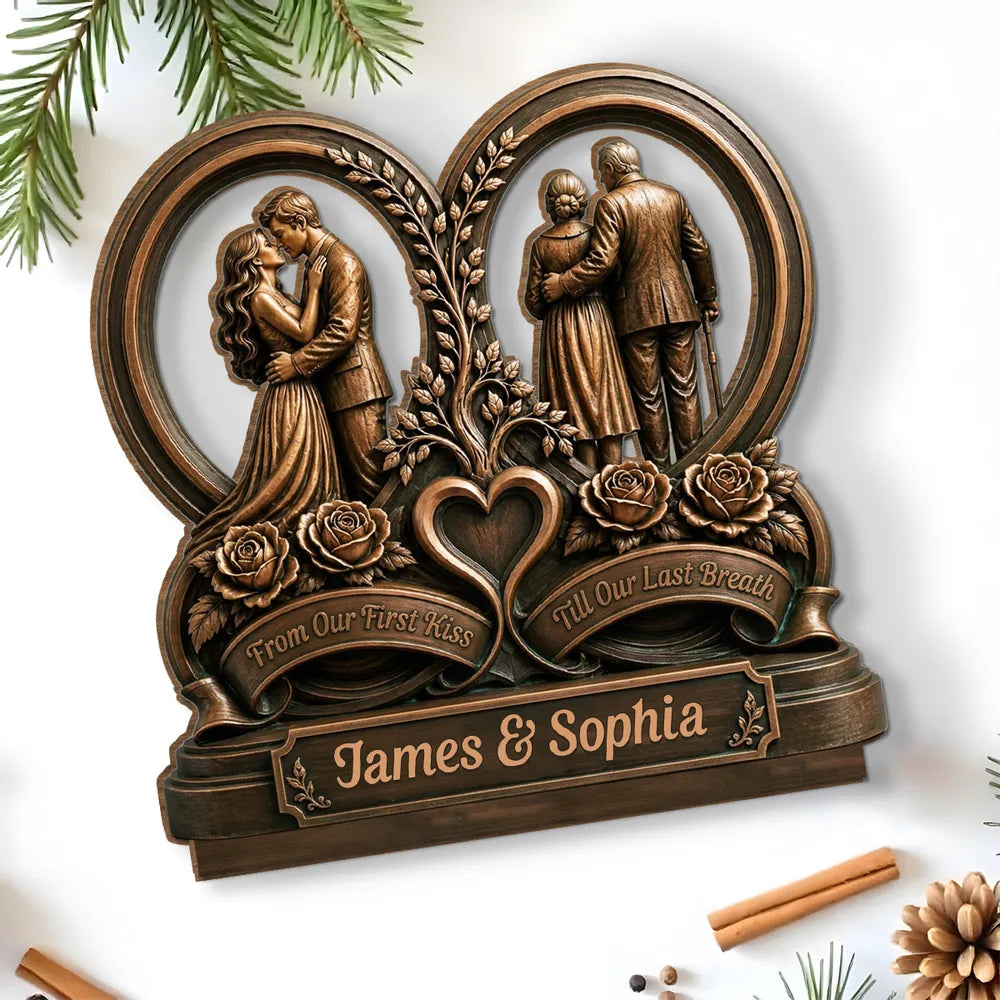Personalized 2-Layer Wooden Plaque Gift for Couple Anniversaries