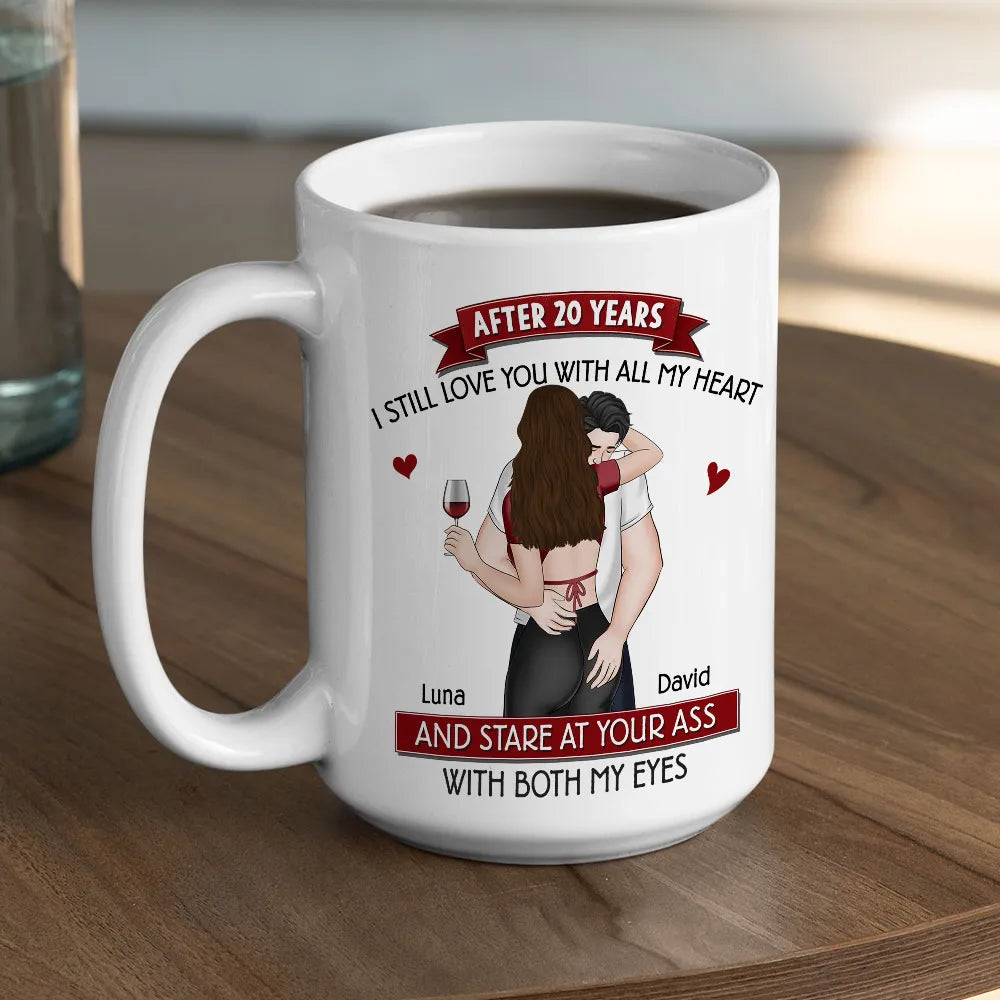 Personalized Ceramic Mug Cute Hugging Couple Gift for Spouse