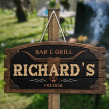 Load image into Gallery viewer, Personalized Longhorn Wooden Sign Custom Name Gift for Home Cook
