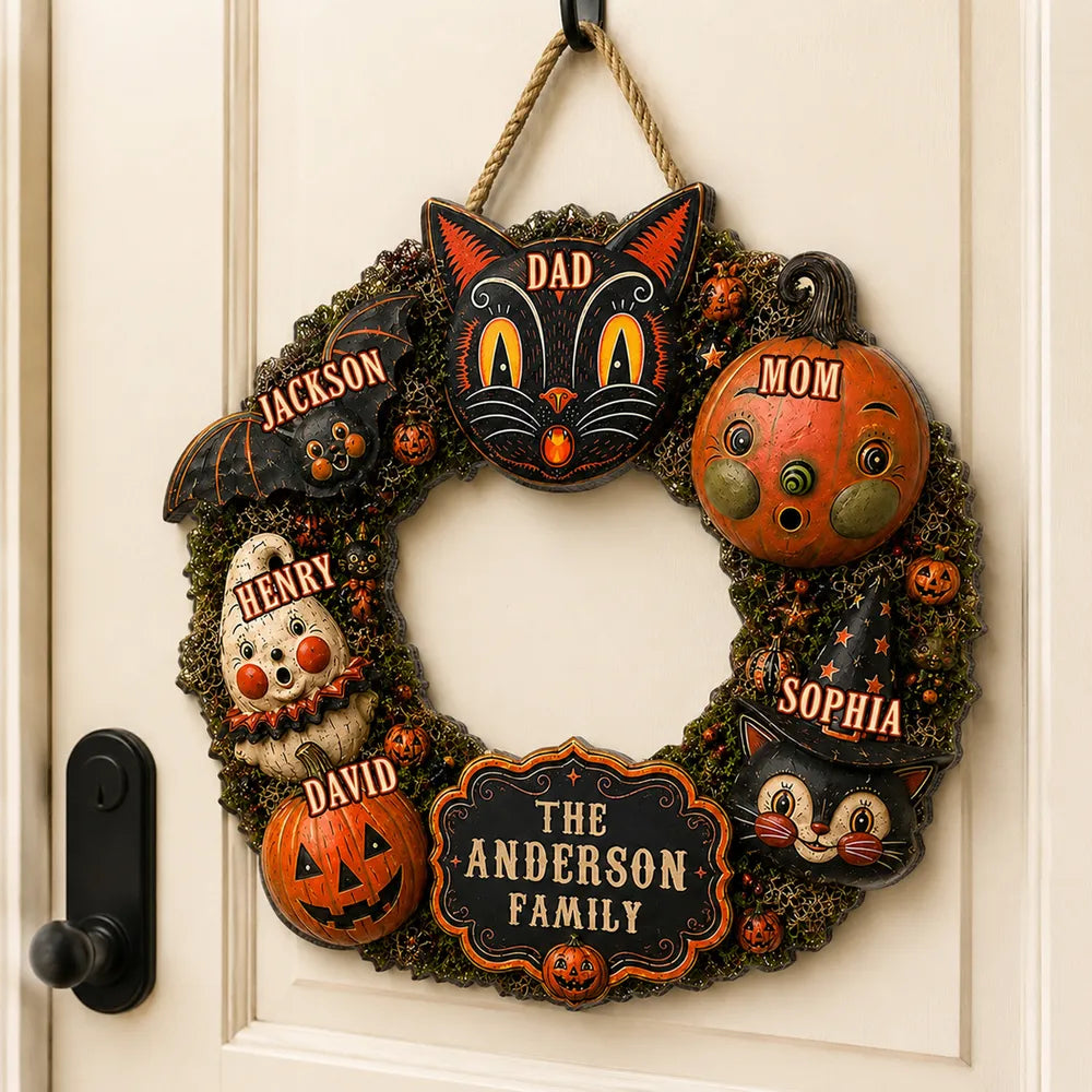 Personalized Wooden Halloween Sign Custom Family Decor Gift
