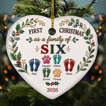 Load image into Gallery viewer, Personalized Ceramic Heart Ornament First Christmas Gift for Family
