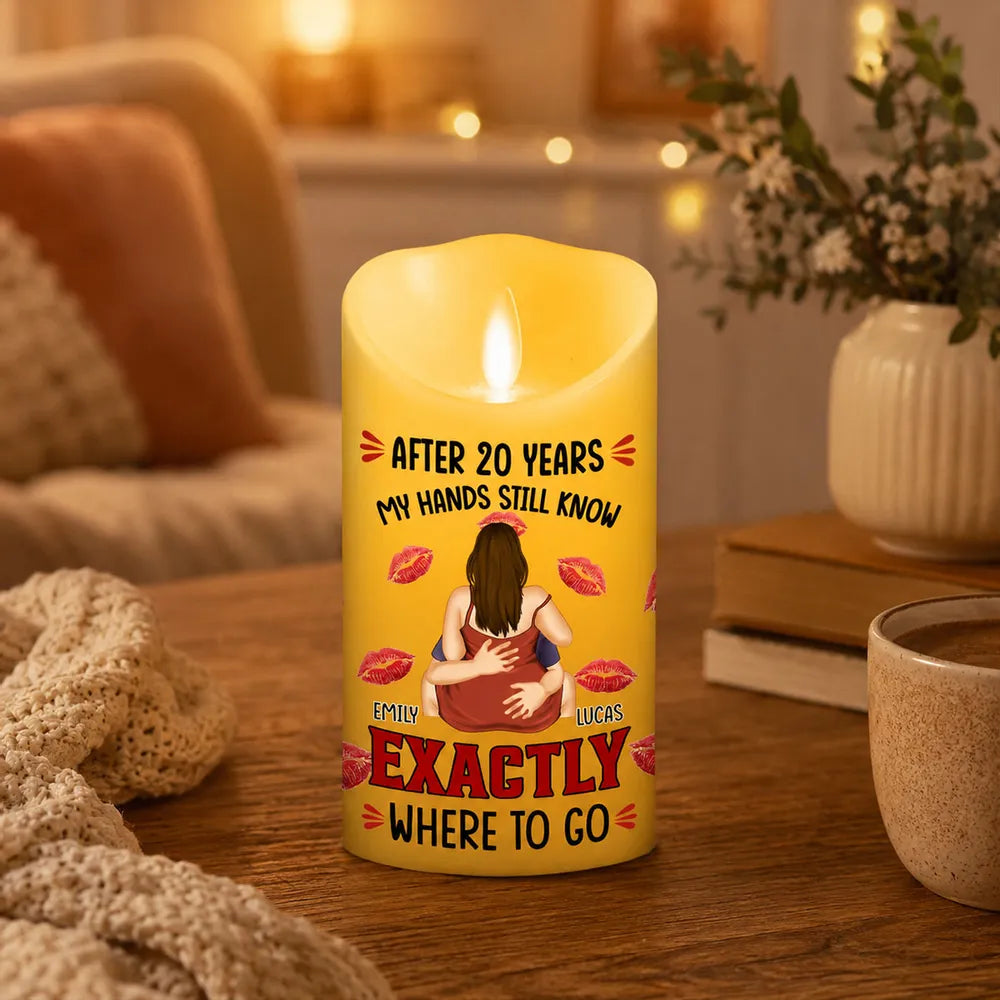 Personalized Flameless LED Candle Custom Quote Gift for Couples