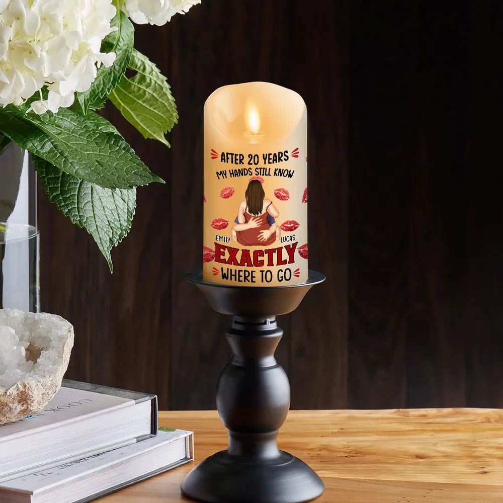 Personalized Flameless LED Candle Custom Quote Gift for Couples