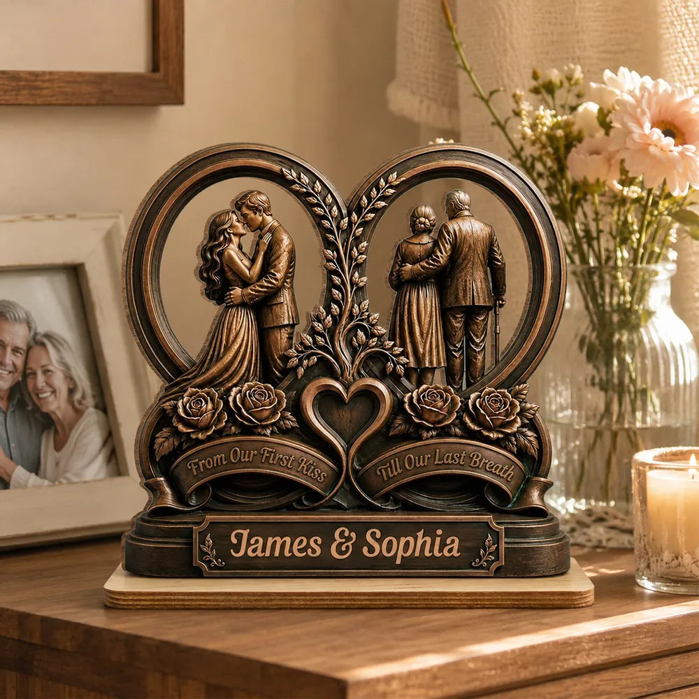 Personalized 2-Layer Wooden Plaque Gift for Couple Anniversaries