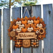 Load image into Gallery viewer, Personalized Welcome Wooden Sign Fall Decor Gift for Family
