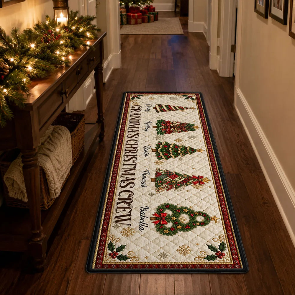 Personalized Grandma's Christmas Crew Doormat Gift for Family