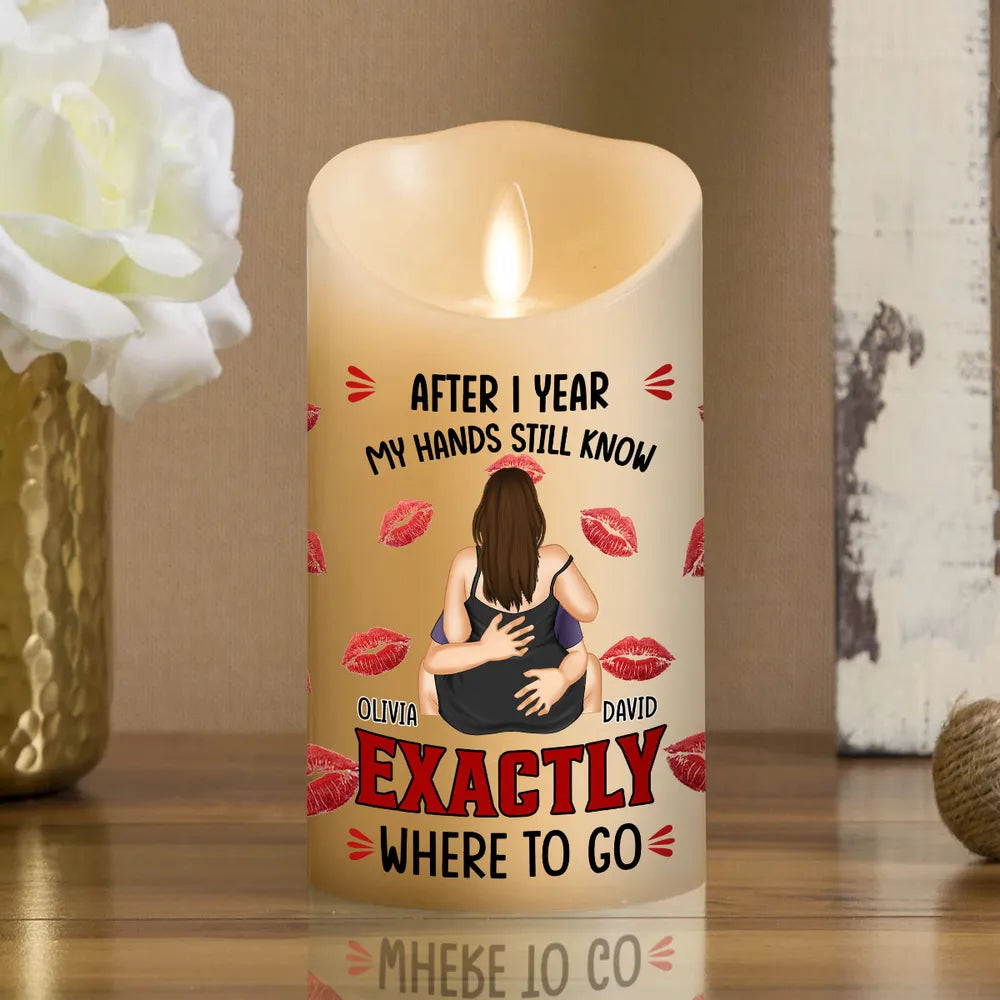 Personalized Flameless LED Candle Custom Quote Gift for Couples