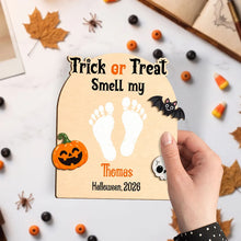 Load image into Gallery viewer, Personalized Halloween Wooden Plaque Cute Family Gift for New Parents
