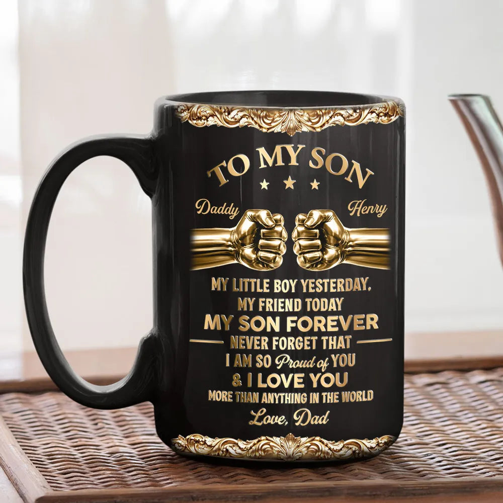 Personalized Full Color Mug Fist Bump Design Gift for Son