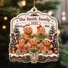 Load image into Gallery viewer, Personalized Gingerbread Family Acrylic Ornament Christmas Gift for Family
