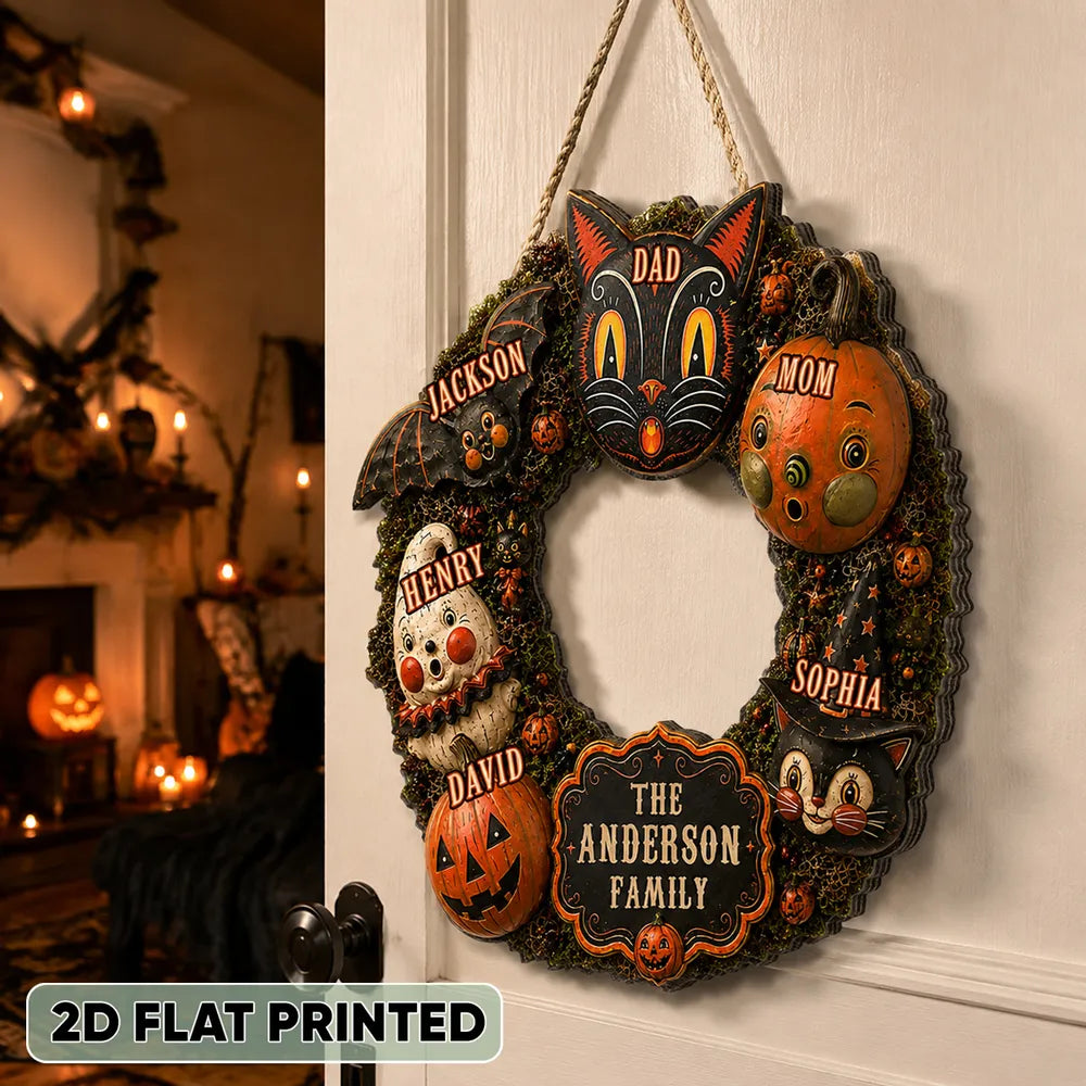 Personalized Wooden Halloween Sign Custom Family Decor Gift