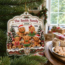 Load image into Gallery viewer, Personalized Gingerbread Family Acrylic Ornament Christmas Gift for Family

