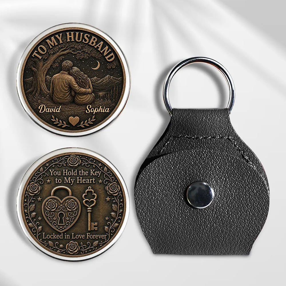 Personalized Pocket Hug Keychain Gift for Husband Love Token