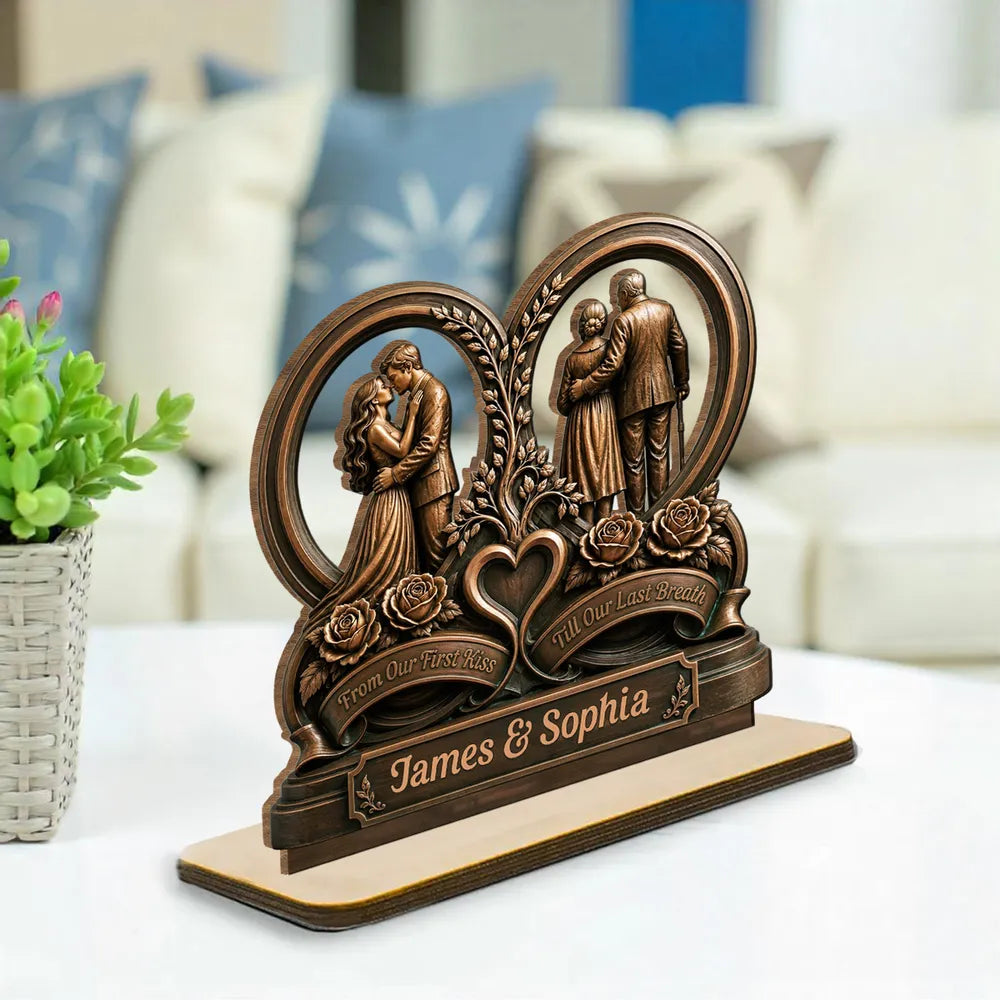 Personalized 2-Layer Wooden Plaque Gift for Couple Anniversaries