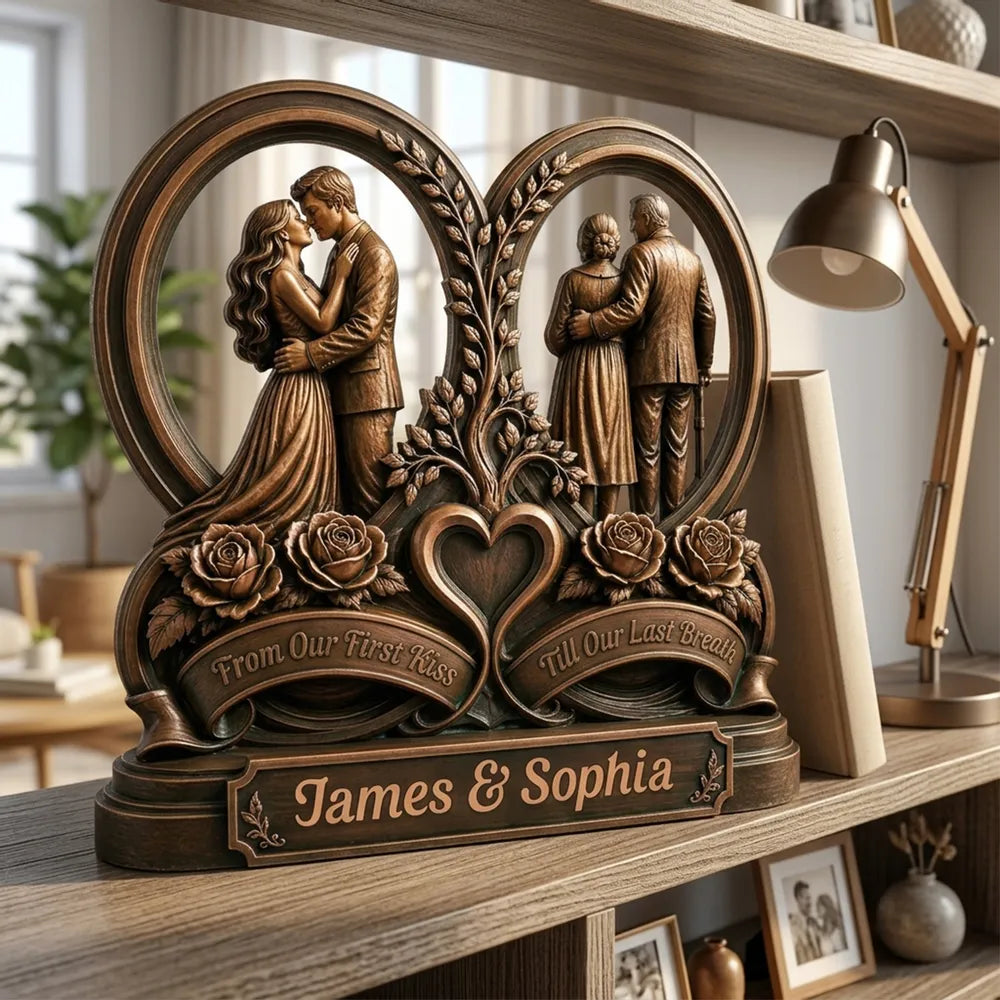Personalized 2-Layer Wooden Plaque Gift for Couple Anniversaries