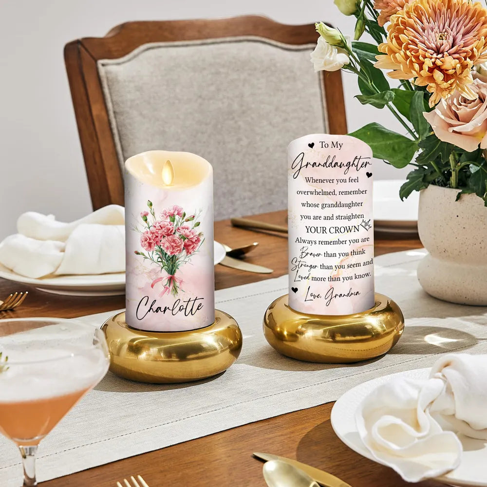 Personalized Flameless LED Candle Gift for Granddaughter
