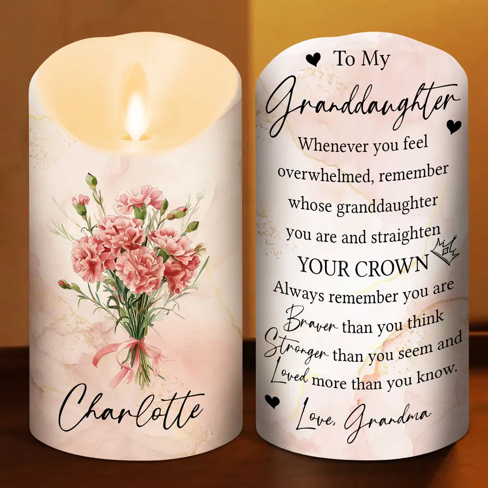 Personalized Flameless LED Candle Gift for Granddaughter