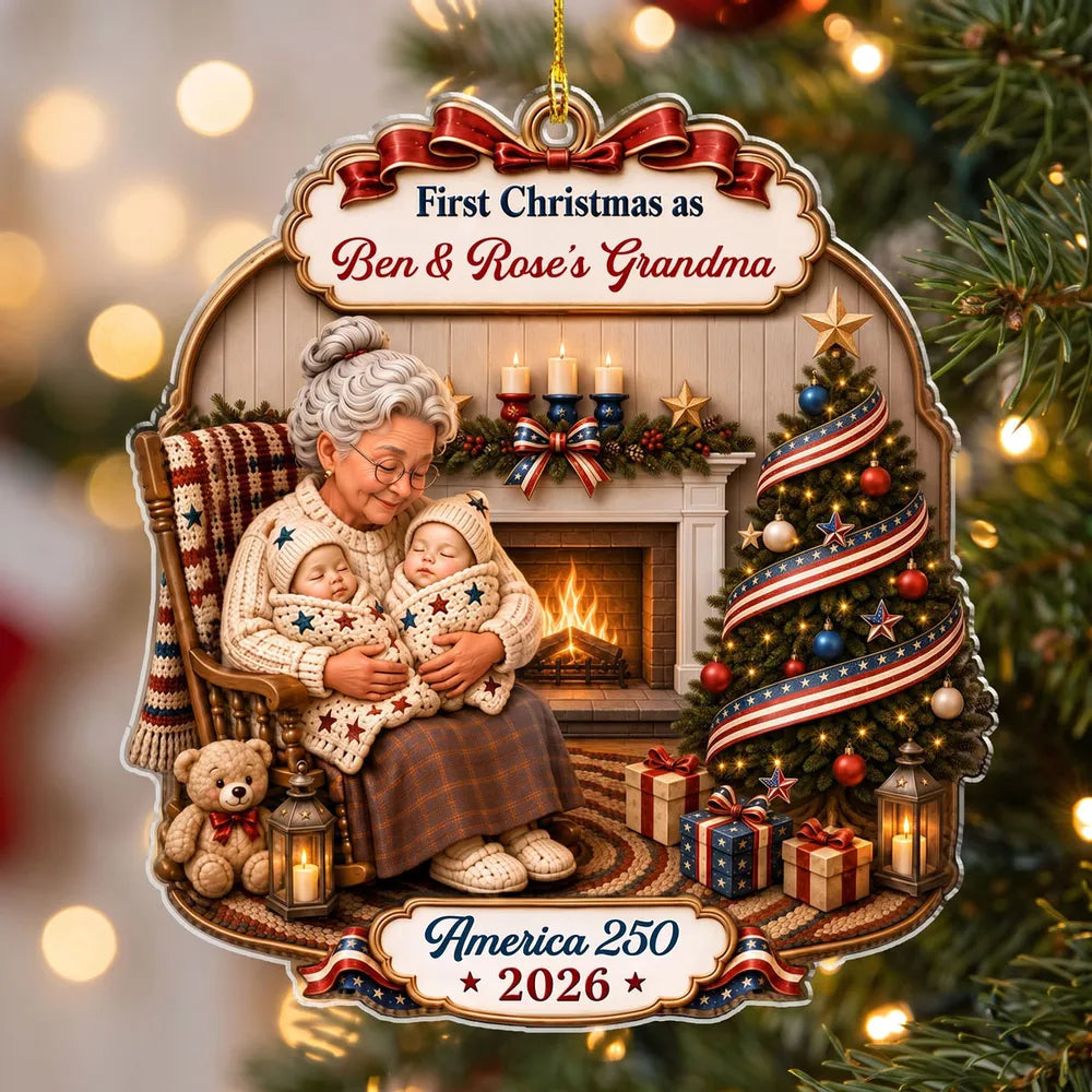 Personalized Christmas Ornament First Year as Grandma Gift