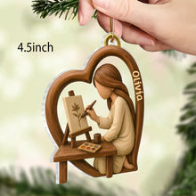 Load image into Gallery viewer, Personalized Acrylic Christmas Ornament Heart Artist Gift

