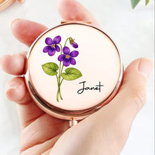 Load image into Gallery viewer, Personalized Metal Compact Mirror Custom Gift for Mom Sister
