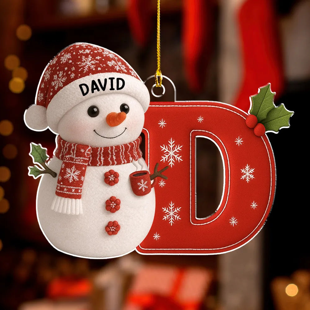 Personalized Snowman Acrylic Ornament Unique Christmas Gift for Family