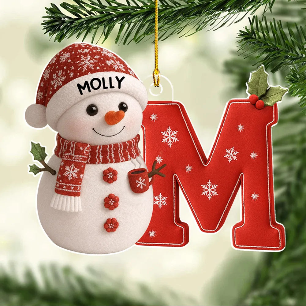 Personalized Snowman Acrylic Ornament Unique Christmas Gift for Family