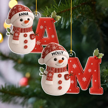 Load image into Gallery viewer, Personalized Snowman Acrylic Ornament Unique Christmas Gift for Family
