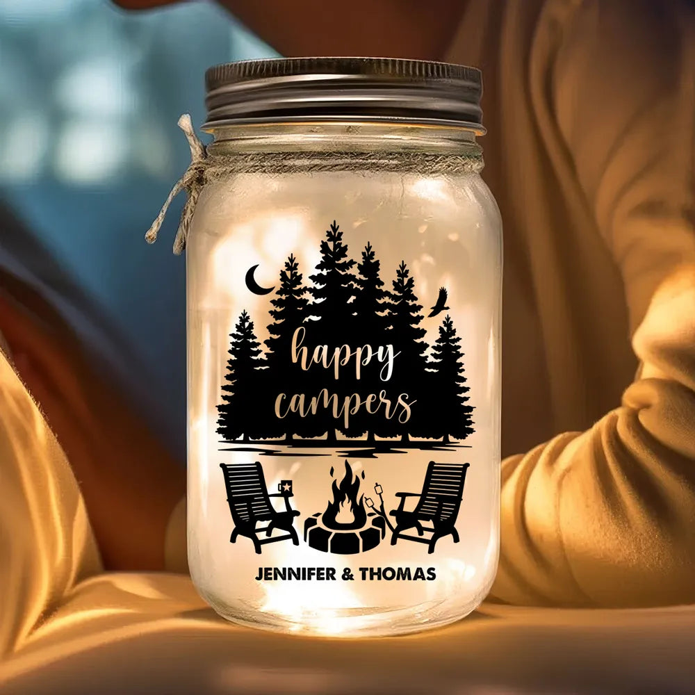 Personalized Glass Mason Jar Light Creative Gift for Couples