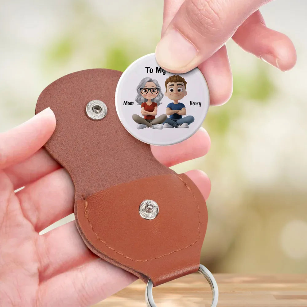 Personalized Leather Keychain for Son - Heartfelt Gift for Special Occasions Keychain MagicInPrints