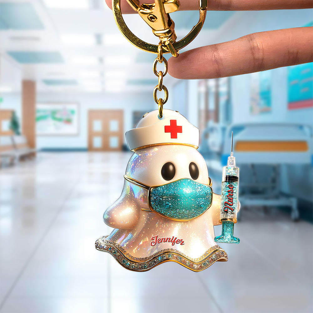 Nurse Ghost Keychain - A Heartfelt Tribute to Caregivers Keychains MagicInPrints