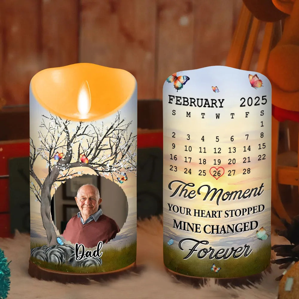Personalized Memorial Candle for Mom with Photo and Date - Sentimental Keepsake Lamp MagicInPrints