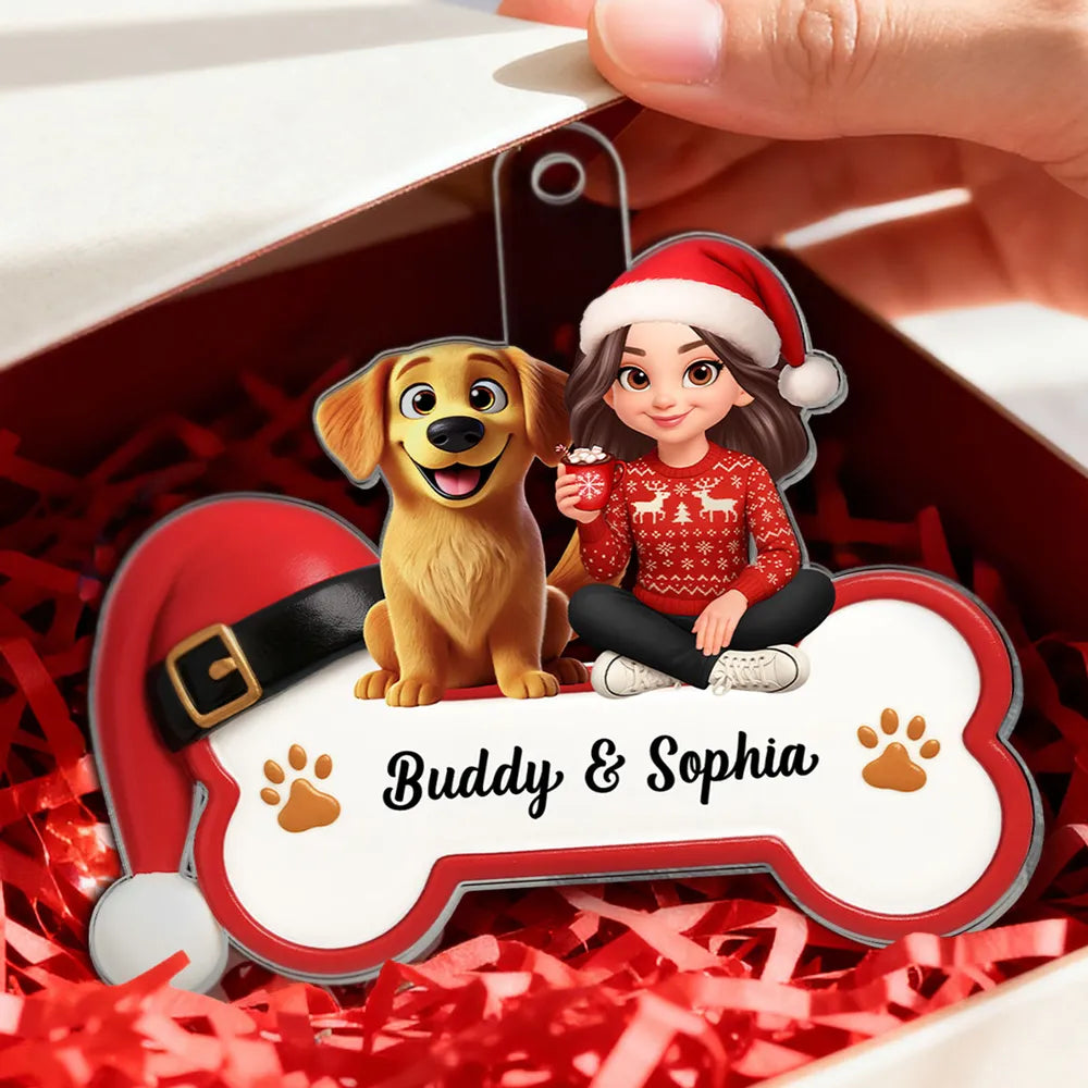 Personalized Christmas Ornament for Dog Lovers - Custom Name Holiday Decoration Ornament MagicInPrints