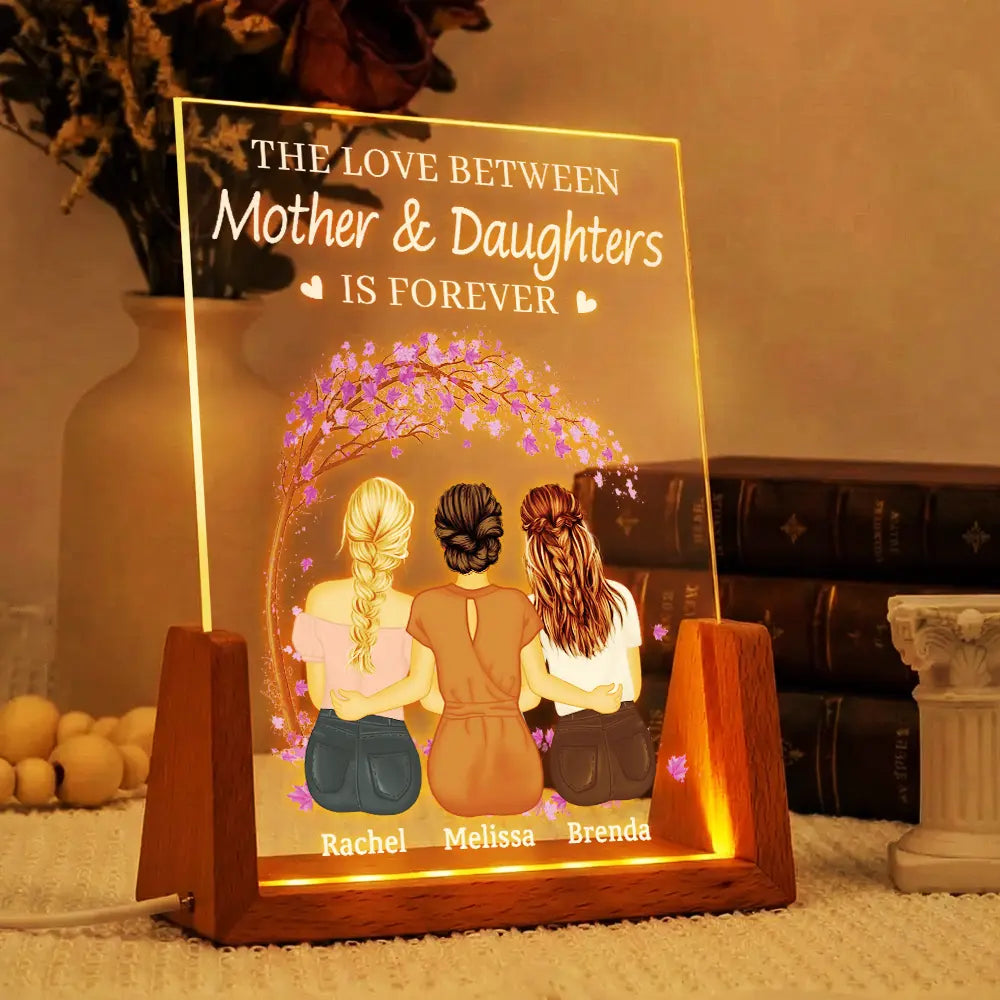 Personalized LED Acrylic Plaque for Mother and Daughters - Sentimental Gift Plaque MagicInPrints