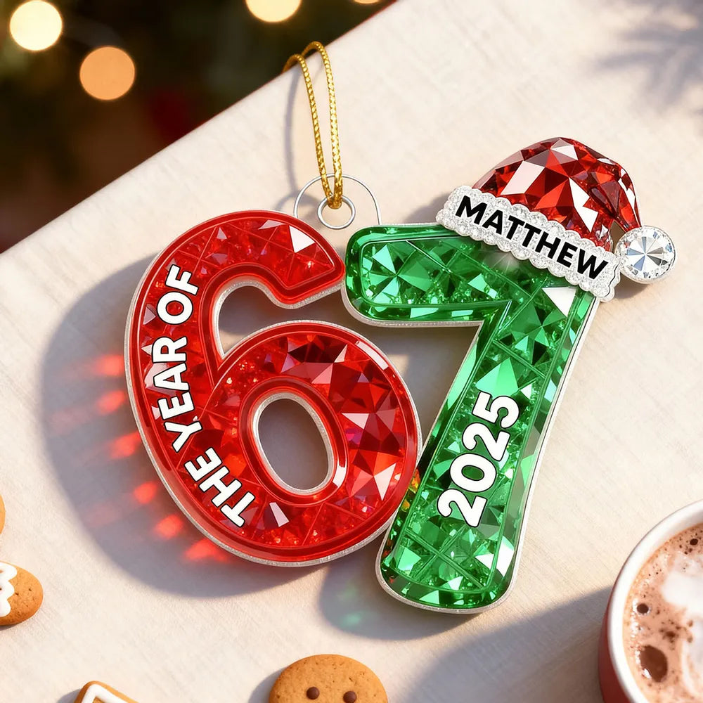 Personalized Christmas Ornament for 67th Birthday - Custom Year 2025 Gift Ornament MagicInPrints