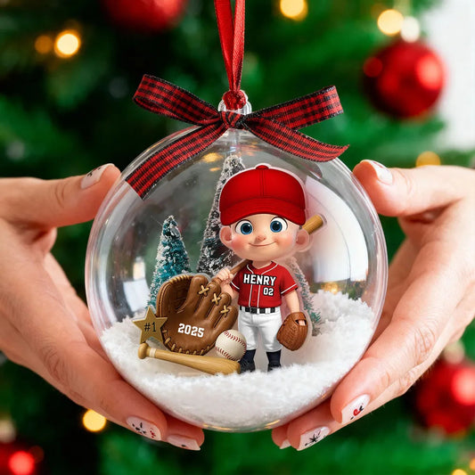 Personalized Baseball Christmas Ornament for Kids - Custom Name and Year Keepsake Ornament MagicInPrints