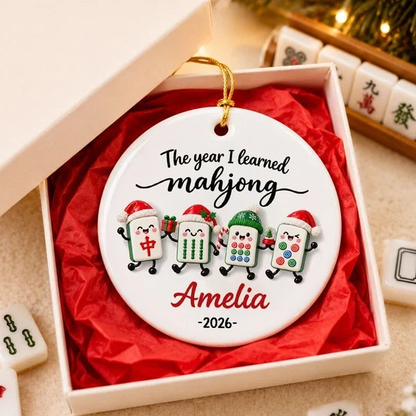 Personalized Mahjong Ornament Custom Name Gift for Players