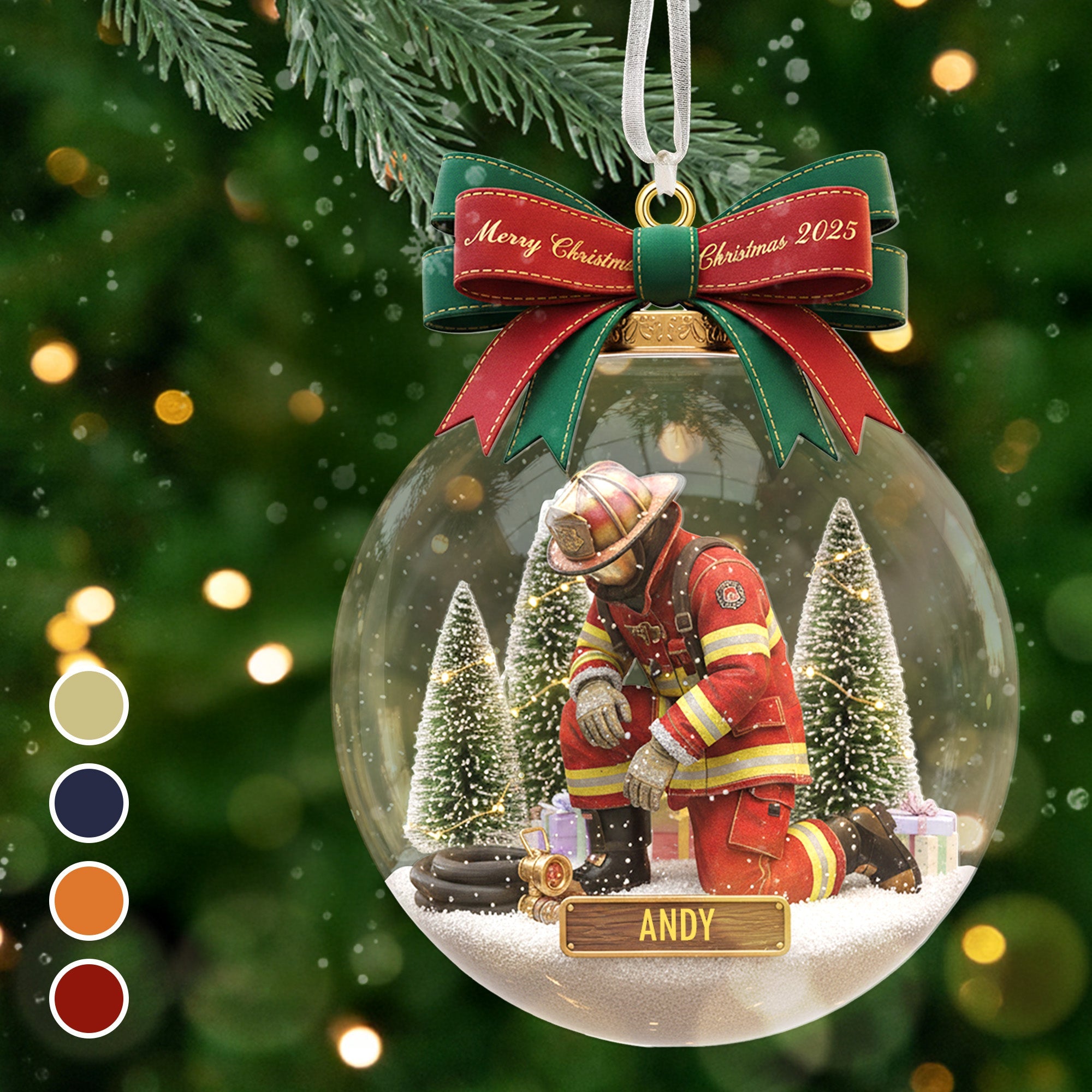 Honor the Hero - Personalized Firefighter Christmas Ornament Ornament MagicInPrints
