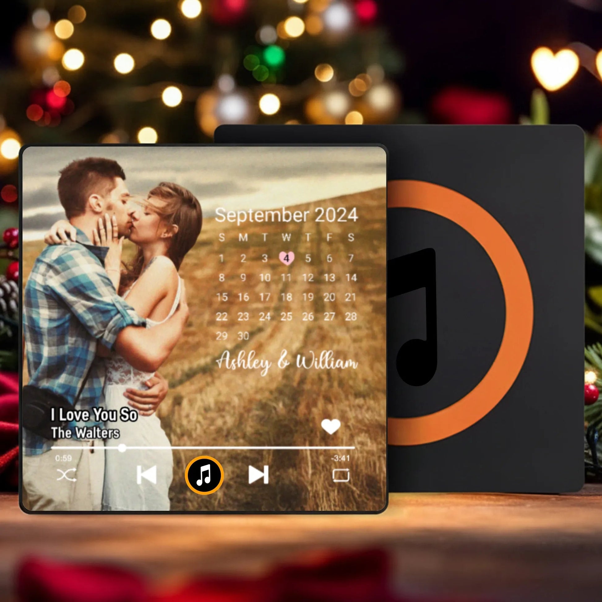 Personalized Music Plaque with Calendar for Couples - Romantic Gift Fridge Magnet MagicInPrints